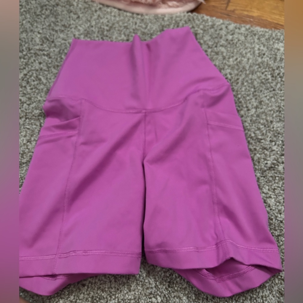 pink / purple biker shorts